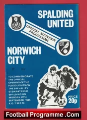 Spalding United v Norwich City 1980