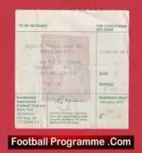 Sunderland v Manchester United 1986 – FA Cup Match Ticket