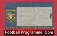 Tottenham Hotspur v Manchester United 2001 – Match Ticket