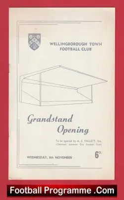 Wellingborough Town v Arsenal 1967 - New Grandstand Opening - football programme