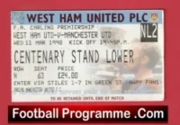 West Ham United v Manchester United 1998 – Football Ticket