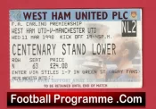 West Ham United v Manchester United 1998 – Football Ticket