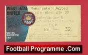 West Ham United v Manchester United 2007 – Match Ticket