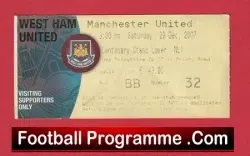West Ham United v Manchester United 2007 - Match Ticket - football memorabilia