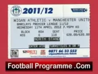 Wigan Athletic v Manchester United 2012 – Football Ticket
