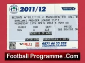 Wigan Athletic v Manchester United 2012 – Football Ticket