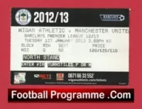 Wigan Athletic v Manchester United 2013 – Match Ticket