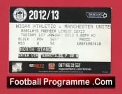 Wigan Athletic v Manchester United 2013 – Match Ticket