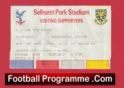 Wimbledon v Manchester United 1994 - FA Cup Footrball Ticket - football memorabilia