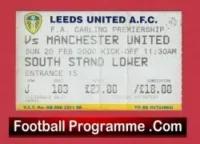 Wimbledon v Manchester United 2000 – Match Ticket