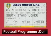 Wimbledon v Manchester United 2000 – Match Ticket