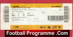 Wolves v Manchester United 2020 - Match Ticket FA Cup - football memorabilia