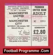 Manchester United v Manchester City 1987 – Ticket Ferguson First Derby Match