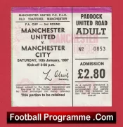 Manchester United v Manchester City 1987 – Ticket Ferguson First Derby Match