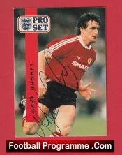 Manchester United Mark Hughes Signed Autographed Football Card Man Utd