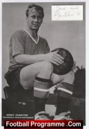 Manchester United England Bobby Charlton Autograph Signed Picture