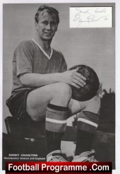 Manchester United England Bobby Charlton Autograph Signed Picture