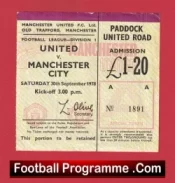 Manchester United v Manchester City 1978 – 1970’s Football Ticket