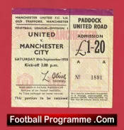 Manchester United v Manchester City 1978 – 1970’s Football Ticket