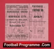 Manchester United v Norwich City 1967 – FA Cup Match Ticket