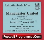 Squires Gate v Manchester United 2003 – Match Ticket v Man Utd U19