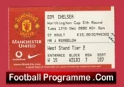 Manchester United v Chelsea 2002 – Ticket League Cup