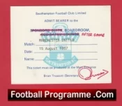 Southampton v Manchester United 1987 – Boardroom Ticket McClair Debut