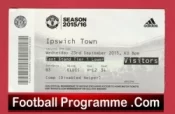 Manchester United v Ipswich Town 2015 – Match Ticket