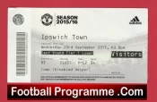 Manchester United v Ipswich Town 2015 – Match Ticket