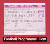 Coventry City v Manchester United 1987 – Match Ticket