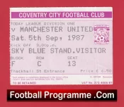 Coventry City v Manchester United 1987 – Match Ticket