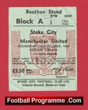 Stoke City v Manchester United 1980 – Match Ticket