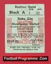 Stoke City v Manchester United 1980 – Match Ticket