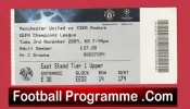 Manchester United v CSKA Moscow 2009 – Football Ticket