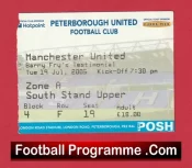 Peterborough United v Manchester United 2005 – Match Ticket