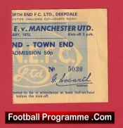 Preston North End v Manchester United 1972 – Football Ticket