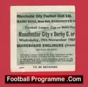 Manchester City v Manchester United 1969 – Match Ticket Semi Final