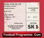 Leicester City v Manchester United 1981 – Football Ticket