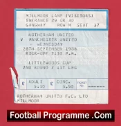Rotherham United v Manchester United 1988 – Football Ticket
