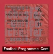 Manchester United v Everton 1969 – Match Ticket League Cup