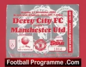 Derry City v Manchester United 2000 – Irish Football Ticket Man Utd