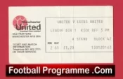 Manchester United v Leeds United 1977 – Match Ticket