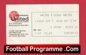 Manchester United v Leeds United 1977 – Match Ticket