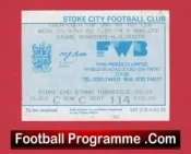 Stoke City v Manchester United 1993 – Match Ticket