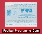 Stoke City v Manchester United 1993 – Match Ticket
