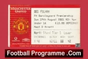 Manchester United v Fulham 2001 – Match Ticket