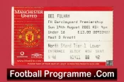 Manchester United v Fulham 2001 – Match Ticket