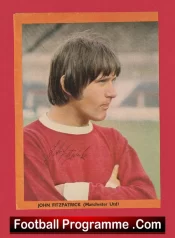 Manchester United John Fitzpatrick Autograph Signed Picture Man Utd 1960s