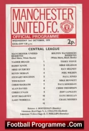 Manchester United v Bolton Wanderers 1979 – Reserves Game