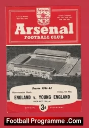 England v Young England 1962 – Representative Game Arsenal Bobby Charlton
